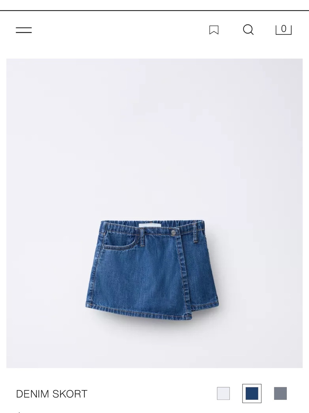 Zara Blue Denim Skort